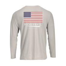 Load image into Gallery viewer, Classic Pickleball - &quot;Pickleball Flag&quot; UPF 50+ Long Sleeve Performance Tee - Sand