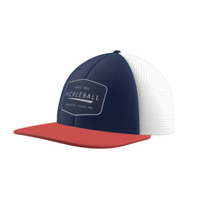 Classic Pickleball - "Since 1965" - UPF 50+ Perforated Performance Hat - Red, Navy & White