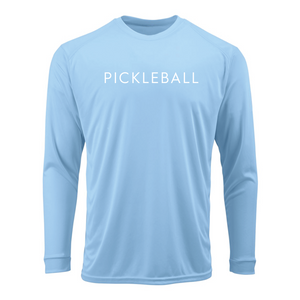 Classic Pickleball - "Pickleball" UPF 50+ Raglan Long Sleeve Performance Tee - Sky Blue