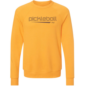Classic Pickleball - "Pickleball in '65" - Unisex Raglan Crewneck Sweatshirt - Mustard