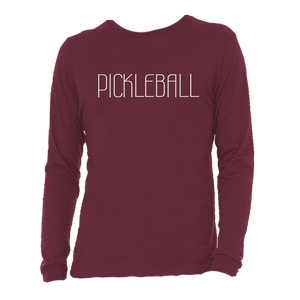 LAST ONE (XL) -"Pickleball" Long Sleeve Tee - Maroon