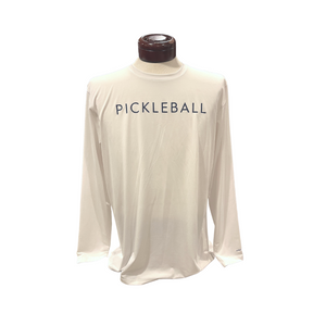 LAST ONE (Large) - "Pickleball" Long Sleeve Performance Tee - White