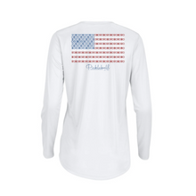 Load image into Gallery viewer, Classic Pickleball - “Pickleball Flag&quot; Women’s UPF 50+ Long Sleeve Performance Tee - White