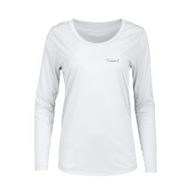 Load image into Gallery viewer, Classic Pickleball - “Pickleball Flag&quot; Women’s UPF 50+ Long Sleeve Performance Tee - White