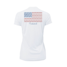 Load image into Gallery viewer, Classic Pickleball - “Pickleball Flag&quot; Women’s UPF 50+ Short Sleeve Performance Tee - White