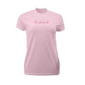 Classic Pickleball - "Pickleball" Women's UPF 50+ Short Sleeve Performance Tee - Soft Pink