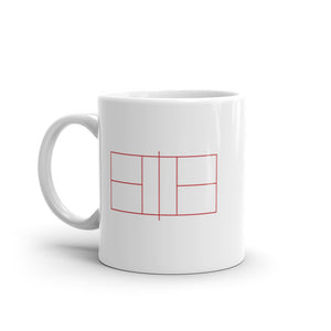 Classic Pickleball - "Court" Coffee Cup - Deep Red